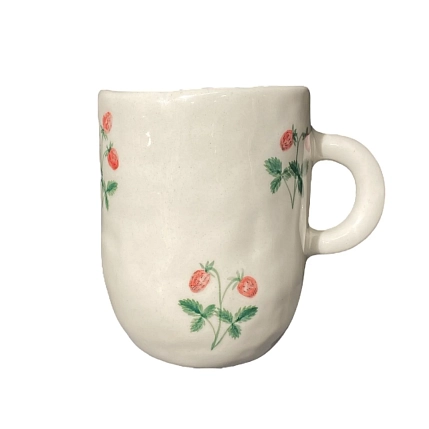 Кружка ручной работы Верба керамика «Земляника», керамика, 400 мл, фото 2.
