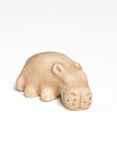 Магнит керамический, ручной работы «Бегемот», розовый