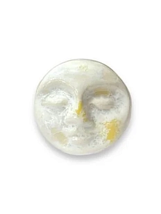 Кольцо ручной работы КерамЕлКа «Лицо», бело-желтое, керамика