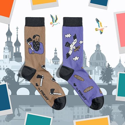 Носки «Так появился Раскольников», р-р 42-46, фиолетово-коричневые, фото 6.