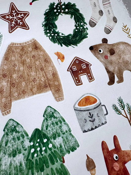 Стикерпак на Новый год «Зимний», А5, фото 4.