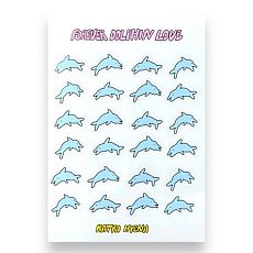 Стикерпак с дельфинами «Forever dolphin love», А6