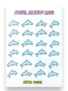 Стикерпак с дельфинами «Forever dolphin love», А6