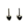 Серёжки-гвоздики Мария Гордеева Сердечки, на планке, керамика, чёрно-белые, превью фото 1