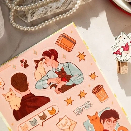 Стикерпак Лавкот «Мальчики и кошки», А6, фото 2.