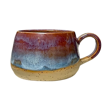 Кружка ручной работы Рассвет «Лава», фиолетовая, керамика, 250 мл, фото 1.