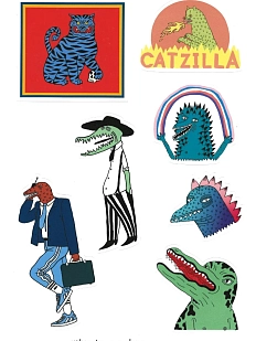 Стикерпак Валя Карнавалова «Синий тигр», А5, 7 наклеек