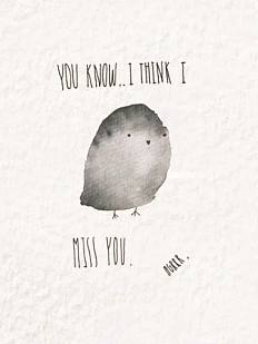 Открытка ЙЕТТИ «I think i miss you», белая, А6