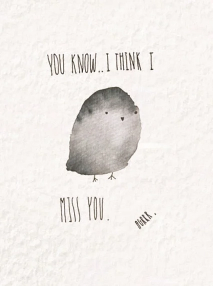 Открытка ЙЕТТИ «I think i miss you», белая, А6, фото 1.