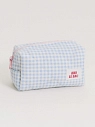 Косметичка ручной работы АМИ (Ami lé sac) «Bebesss», голубая клетка, превью фото 1
