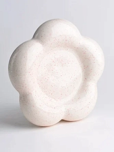 Объемная тарелка ручной работы ОХ! керамика «Цвет-ок», белая с розовыми брызгами, керамика, 20 см