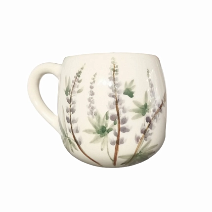 Кружка ручной работы Верба керамика «Люпины», круглая, керамика, 350 мл, фото 2.