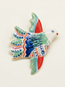 Брошь ручной работы Полина Гузеева «Птичка», сине-зелёная, фарфор, превью фото 2