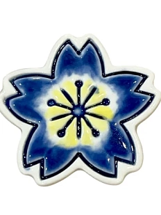 Брошь ручной работы Ceramission «Синий цветочек», керамика