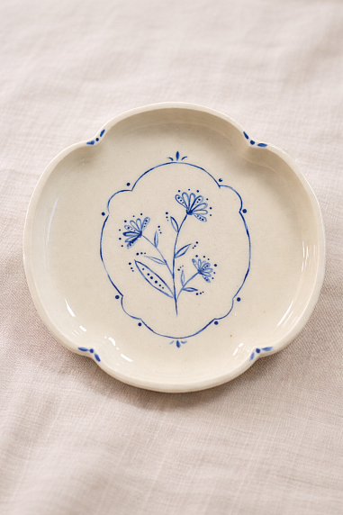 Тарелка ручной работы Tree House «Цветок», керамика, 15 см, фото 3.