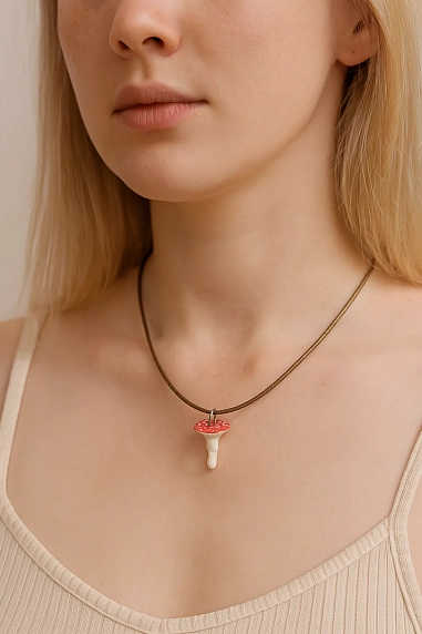 Подвеска ручной работы Боттери керамика «‎Мухомор созревший»‎, керамика, фото 2.