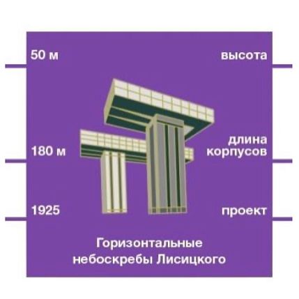 Значок «Горизонтальные небоскрёбы Лисицкого», металл, фото 1.