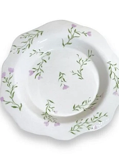 Тарелка ручной работы «Сиреневые цветы», керамика, 22 см