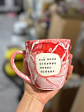 Кружка ручной работы Тата вытворяет/NF ceramics «Х** меня сломишь, жизнь хороша», красная, 400 мл, превью фото 1