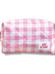 Косметичка ручной работы АМИ (Ami lé sac) «Bebesss», розовая клетка