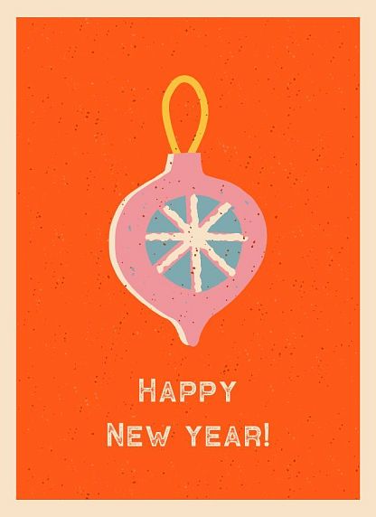 Открытка ретро на Новый год «Happy New Year!», фото 1.