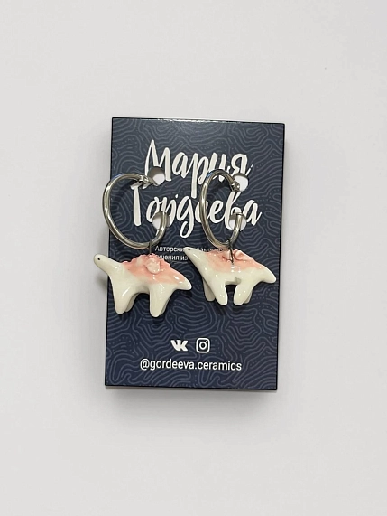 Серьги Мария Гордеева «Динозаврики», керамика, фото 1.
