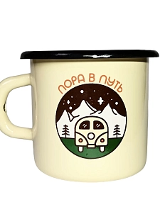 Эмалированная кружка Магтрэп «‎Пора в путь», бежевая, 400 мл