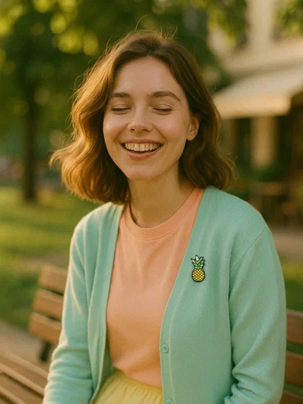 Металлический пин WAF WAF «Спелый ананас», фото 3.