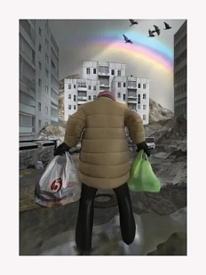 Открытка ШКЯ «Женщина с пакетами. Весна в России», А6