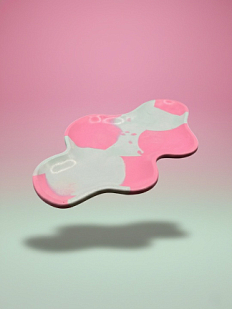 Поднос фигурный, «Облако», желто-розовый