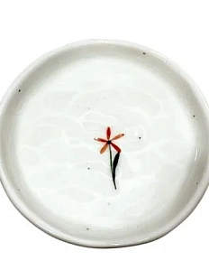 Блюдце для украшений ручной работы «Оранжевый цветочек», керамика