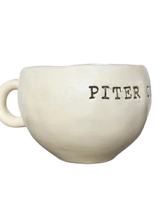 Кружка ручной работы Керамур с надписью «Piter one love», керамика, 180 мл