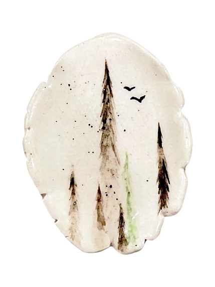 Блюдце ручной работы Катя Вебер «Лес», керамика, среднее, фото 5.