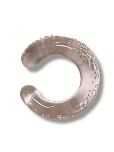 Кафф глянцевый Лампджой, стекло, розовый прозрачный с пупырышками