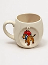 Кружка ручной работы НАДО ЖЕ с подвеской сердечком и росписью «Такса в берете», белая, керамика, 250 мл, превью фото 3