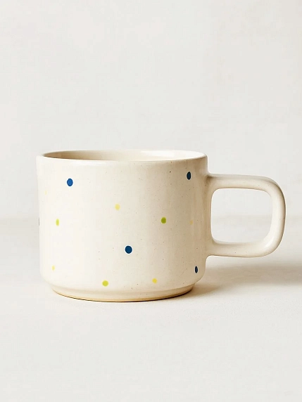 Кружка ручной работы Мария Гордеева с фигуркой «Лев», в точку, полуфарфор, 250 мл, фото 2.