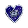 Брошь ручной работы «Heart» с белыми бусинами, фиолетовая, бисер, превью фото 1