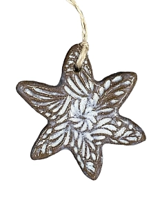 Ёлочная игрушка Верба керамика «Серо-голубая звезда», керамика