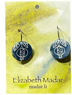 Серьги Elizabeth Madar Чертополох, керамика, синие