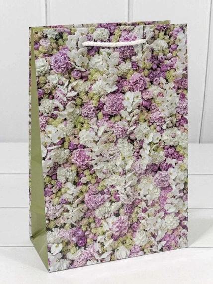 Пакет подарочный «Цветы», 20х30 см, фото 6.
