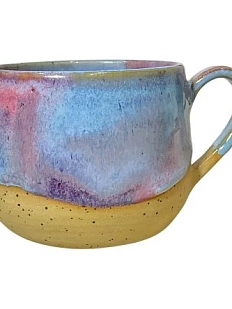 Кружка ручной работы «Закатные переливы», голубая, керамика, 350 мл