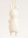 Ёлочная игрушка из фарфора «Малыш в костюме зайчика», белый, 12 см, превью фото 2