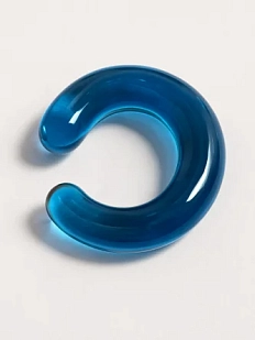 Кафф Лампджой глянцевый, стекло, светло-синий прозрачный