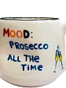 Кружка ручной работы РУКИ В ГЛИНЕ «Mood: prosecco all the time», синяя, керамика, 400 мл, круглая, превью фото 2