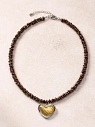 Чокер Мигетт с подвеской «Сердце», гематит, коричневый, превью фото 2