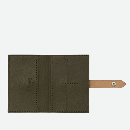 Обложка органайзер для документов с ремешком Kokosina bags, искусственная, хаки, фото 4.
