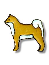 Брошь ручной работы DARI DARI «Сиба-ину» рыжая, керамика