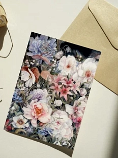 Открытка Оксана Викторова «Цветы», односторонняя