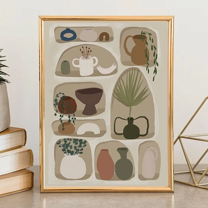 Постер интерьерный DARI DARI «Горшки и вазы», А4, фото 2.