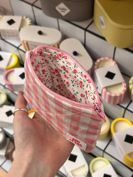 Мини-кошелёк ручной работы АМИ (Ami lé sac), розовая клетка, фото 2.